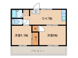 神の倉ハイツⅠの物件間取画像